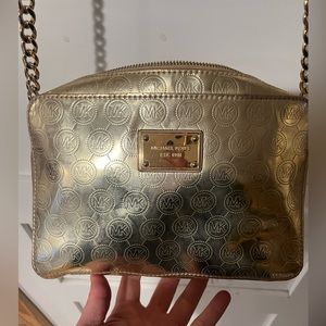 Michael Kors Metallic Gold Crossbody